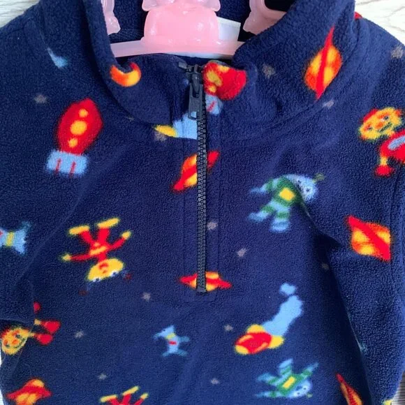 Vintage Sonoma Alien Print Fleece Pullover Sweatshirt 24 Months - Picture 4 of 5